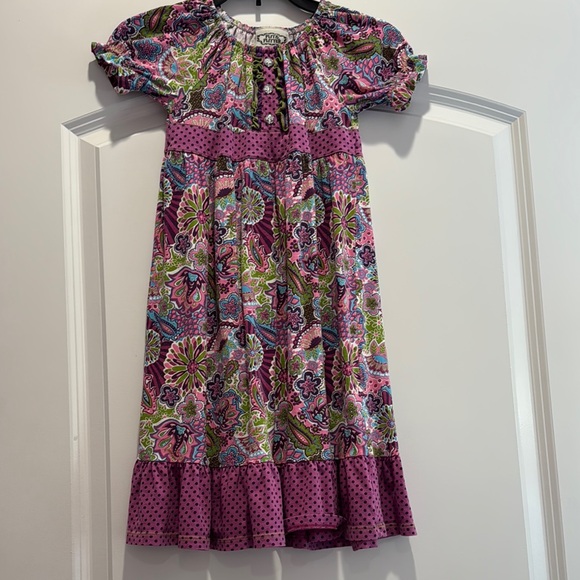 Rare Editions Purple Pink Puff Sleeve Sundress - Picture 1 of 1